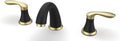 Bathroom Sink Faucet Widespread Black and Gold - Durable Brushed