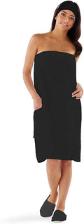 Boca Terry Womens Spa Wrap 4XL - 100% Cotton Black Terry Wrap
