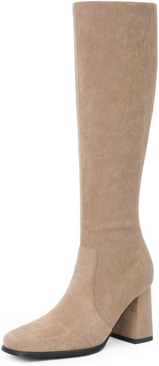 Modatope Knee High Boots for Women with Chunky Heel Design