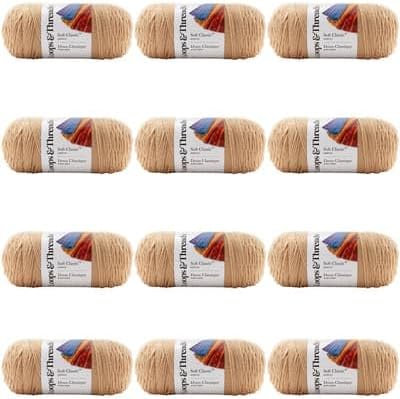 Soft Classic Solid Yarn Bulk 12 Pack for Creative Projects