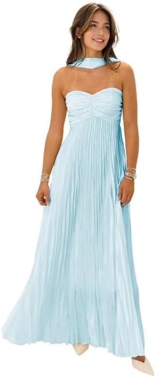 Womens Chiffon Bridesmaid Dresses with Scarf for Any Occasion