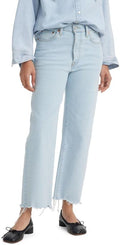 Levi's Women's Ribcage Straight Ankle Jeans - High Rise, Cut-Off