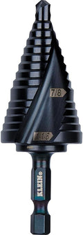 Step Drill Bit 7/8 to 1-1/8 in Quick Release Hex Shank - Fast Cuts