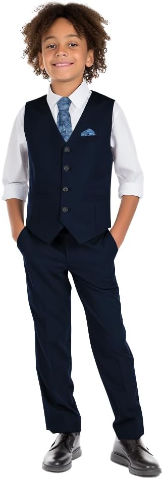 Boys' 6-Piece Formal Slim Fit Suit Set for Special Occasions