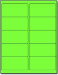 Fluorescent Mailing Labels 4in x 2in Green - High Visibility Address