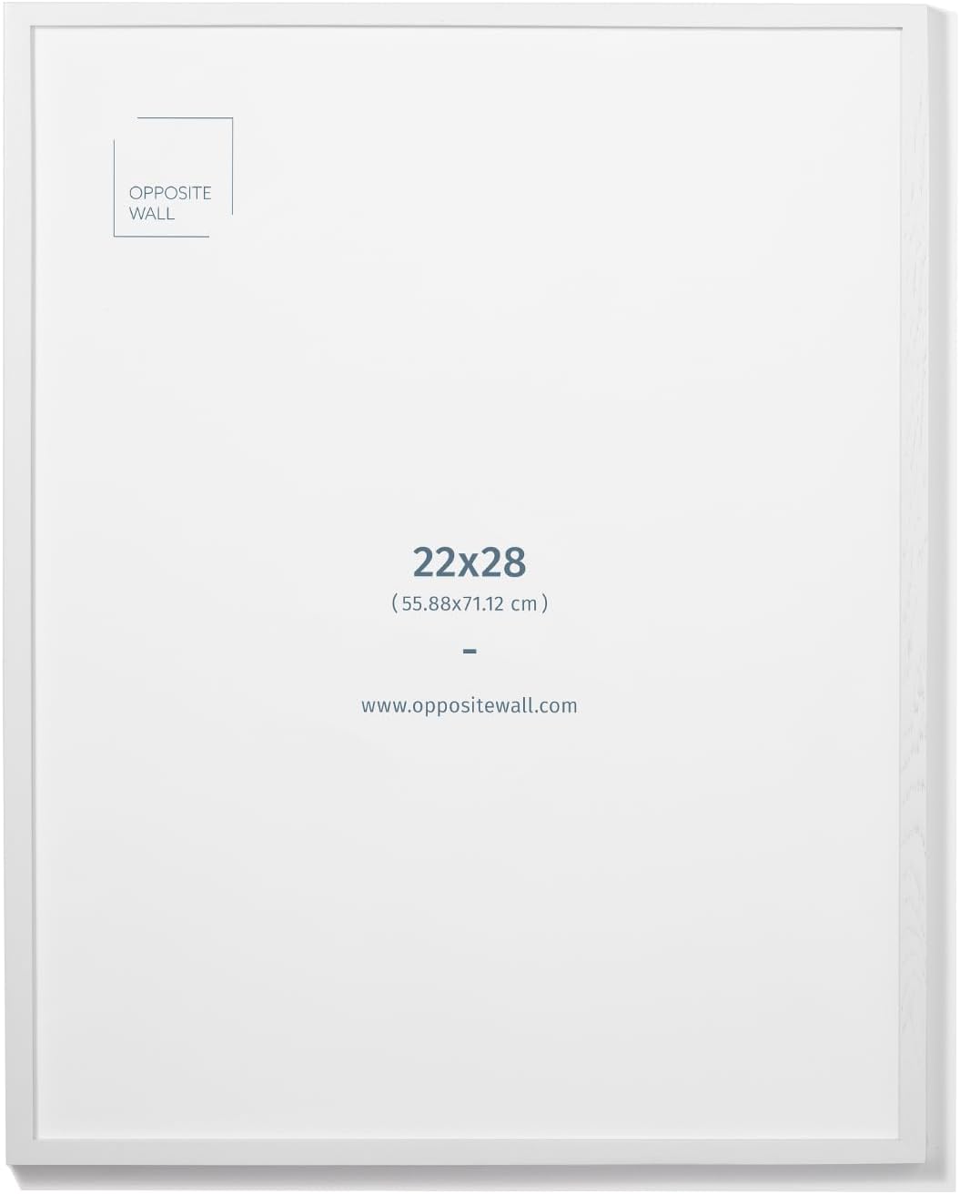 Opposite Wall 22x28 in White Solid Oak Wood Picture Frame