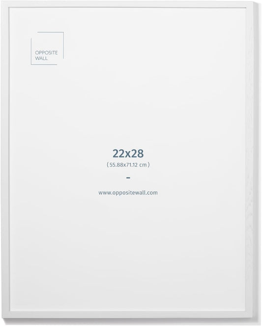 Opposite Wall 22x28 in White Solid Oak Wood Picture Frame