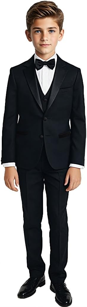 Black n Bianco Boy's Modern Tuxedo Dresswear Set for Kids