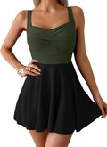 One Piece Swimdress for Women Tummy Control - Modest Ruched Skirt