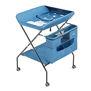 Portable Folding Diaper Changing Station with Wheels for Parents