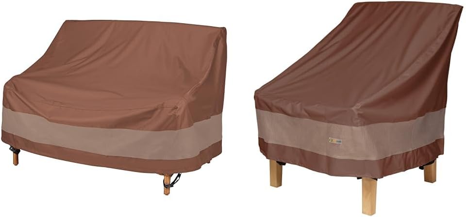 Duck Covers Waterproof Patio Loveseat and Chair Covers Bundle