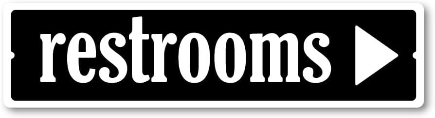 GRX1507 Indoor/Outdoor Plastic Sign for Restrooms with Arrow