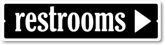 GRX1507 Indoor/Outdoor Plastic Sign for Restrooms with Arrow