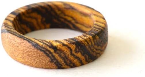 Bocote Wood Ring - Custom Engraved Wedding Band for Him