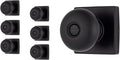 BRINKS Matte Black Square Bedroom Privacy Door Knob 6-Pack - Modern