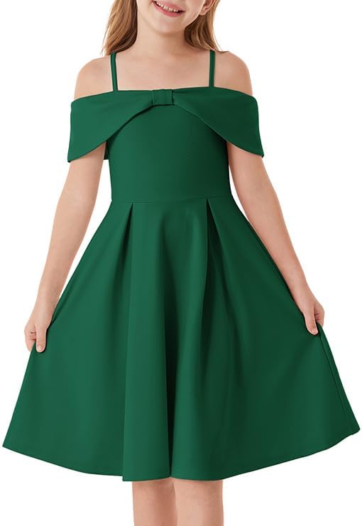 Elegant Off Shoulder A-Line Casual Party Dress for Girls