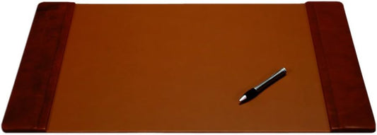 Luxury Leather Desk Pad with Side Rails - Elegant Office Accessory