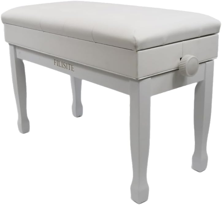 Adjustable Height Piano Bench with Storage for Duet Performances