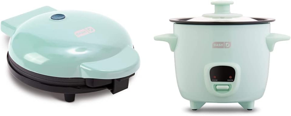 DASH 8 Express Electric Round Griddle & Mini Rice Cooker Aqua