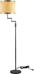 Lightdot 70IN Black Floor Lamp Dimmable Linen Shade - Flexible Swing