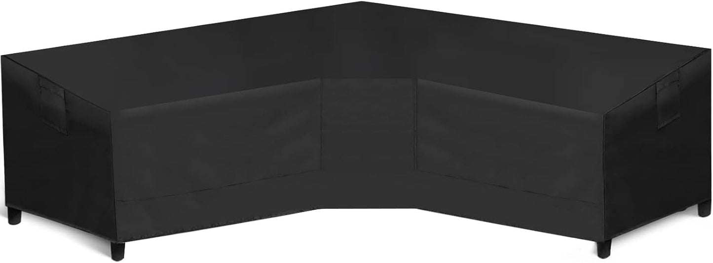 WLEAFJ Waterproof V-Shaped Sectional Sofa Cover for Outdoors