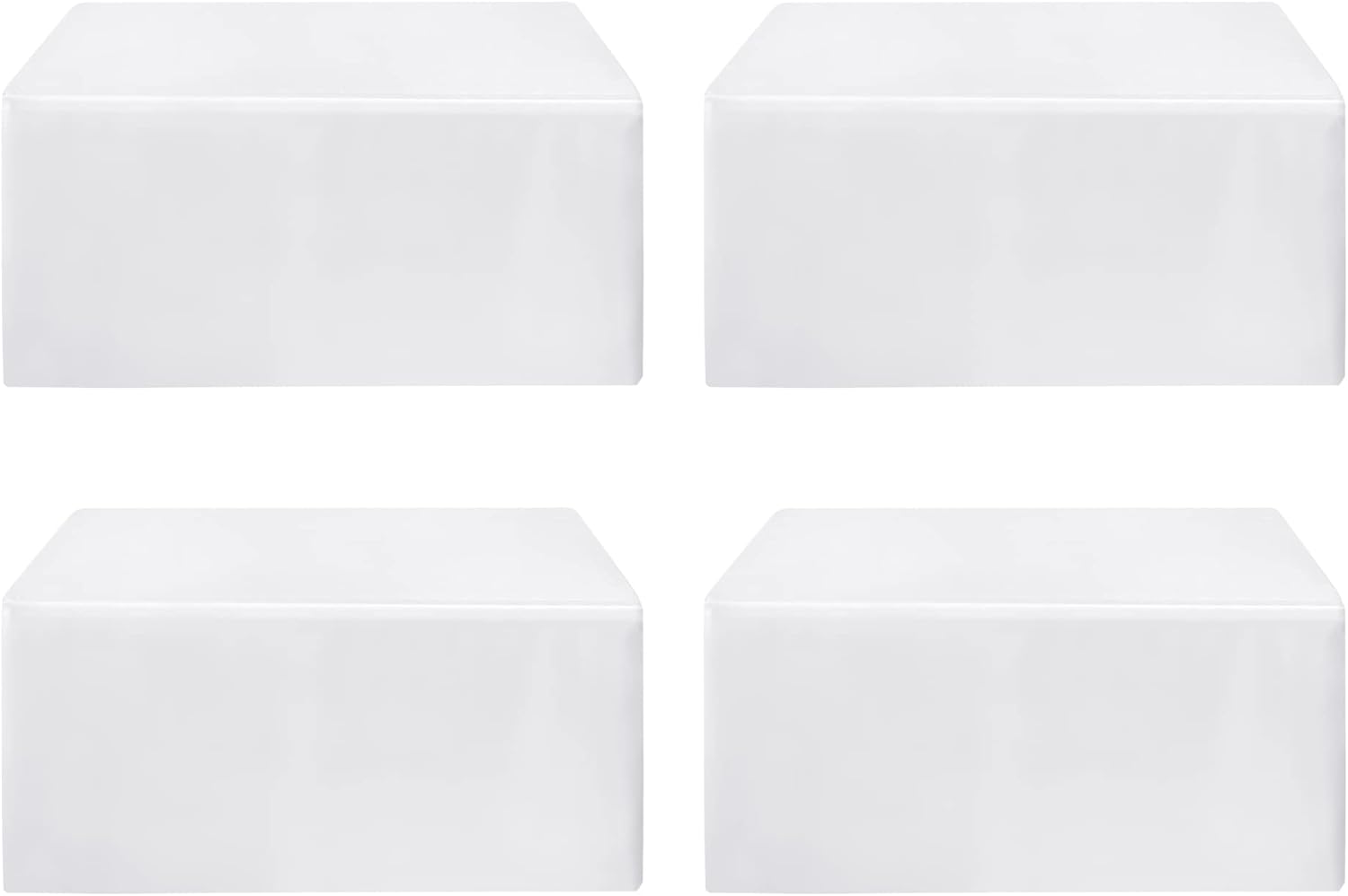 Fitted White Table Covers for 6 Foot Tables - 4 Pack