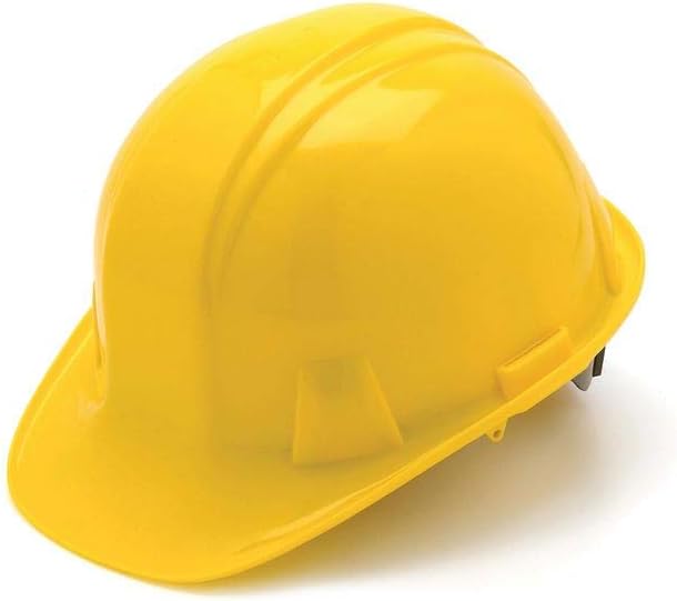 Pyramex Yellow Hard Hat: Secure Snap Lock Suspension