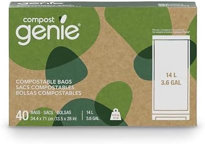 3.6 Gallon Compostable Bags for Food Waste, 40 Count Pack