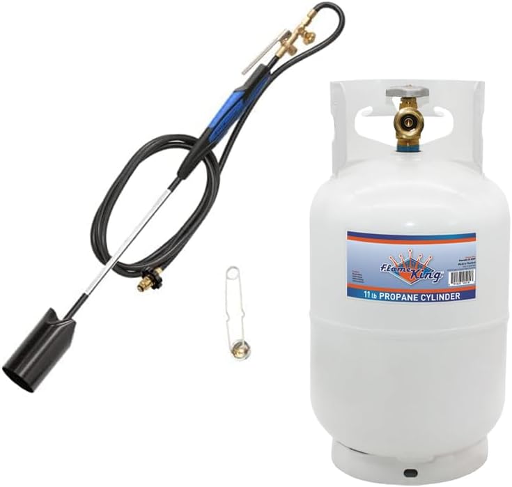 Flame King 10LB Propane Tank and Heavy Duty Weed Burner Torch