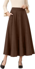 Womens Plaid Wool Skirt A-Line Maxi - Warm Tartan Long Skirt Skirts