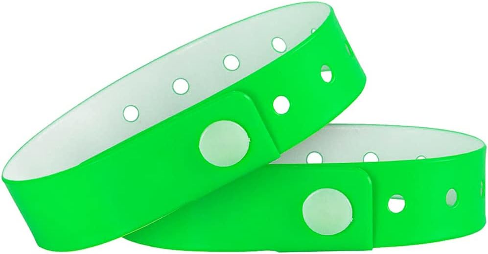 Ouchan Plastic Event Wristbands Neon Green for Parties and Events