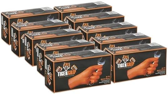 10 Boxes Tiger Grip Hi Vis Nitrile Gloves - 7mil