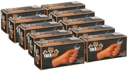 10 Boxes Tiger Grip Hi Vis Nitrile Gloves - 7mil