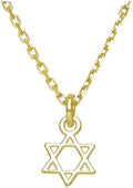 Alef Bet by Paula Tiny Jewish Star of David Necklace - Petite Gold