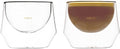KRUVE IMAGINE Coffee Cups Set of 2 - Handcrafted Double-Wall Glass