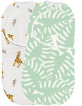 Momcozy Swaddles for Newborns 2-Pack - Quiet Fastener, Easy Diaper