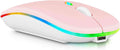 Rechargeable Bluetooth Mouse - RGB LED, Baby Pink