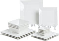 Porlien 16-Piece Classic Square Dinnerware Set for 4 - Timeless White