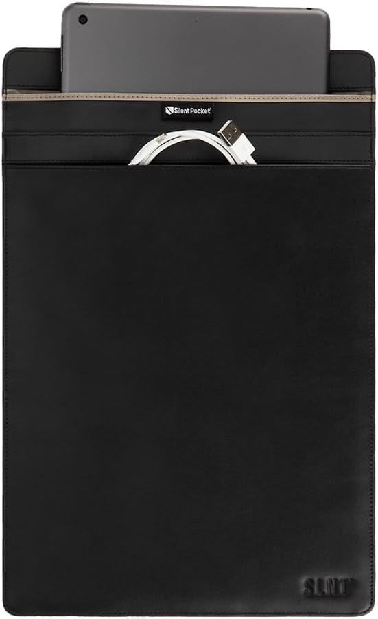 SLNT Faraday Bag Leather Tablet Sleeve for Privacy & Security