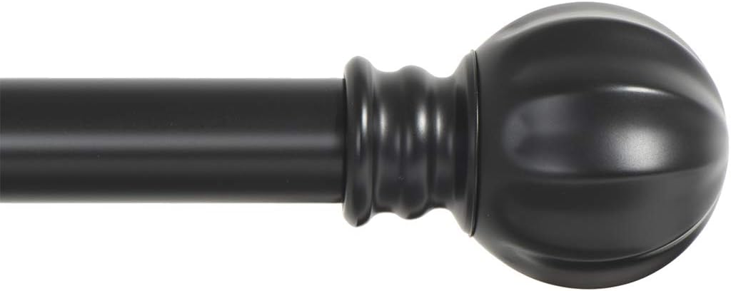 Ivilon 1 inch Curtain Rod - Expandable 72-144 Black