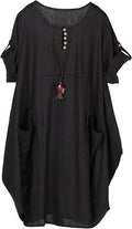 Minibee Ruffle Oversize Casual Midi Dress with Pockets - Versatile