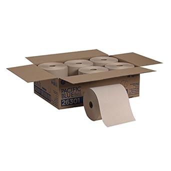 Pacific Blue Basic Recycled Hardwound Paper Towel Rolls - 800 Feet