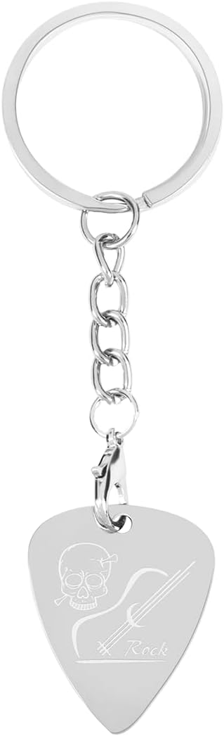 Stainless Steel Guitar Pick Keychain - PUNK Vibe!