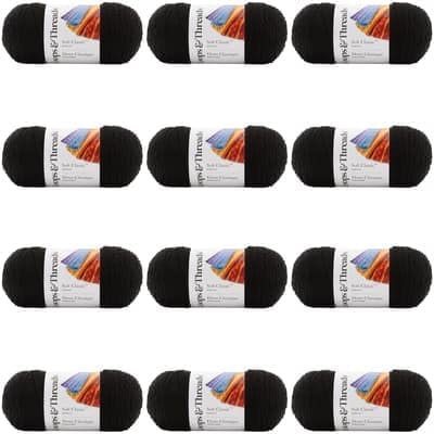 Soft Classic Solid Yarn 12 Pack for Creative Crafting Projects