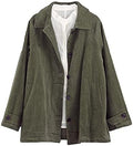 Minibee Corduroy Jackets for Women - Oversized Button Down Coat