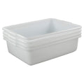 Kekow 4-Pack 22 L Commercial Bus Tubs - Durable White Plastic Boxes