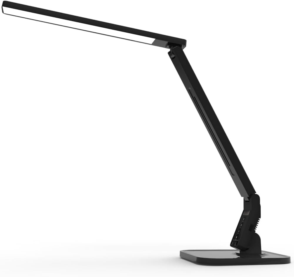 Adjustable LED Desk Lamp - 5 Brightness Levels, 4 Colors
