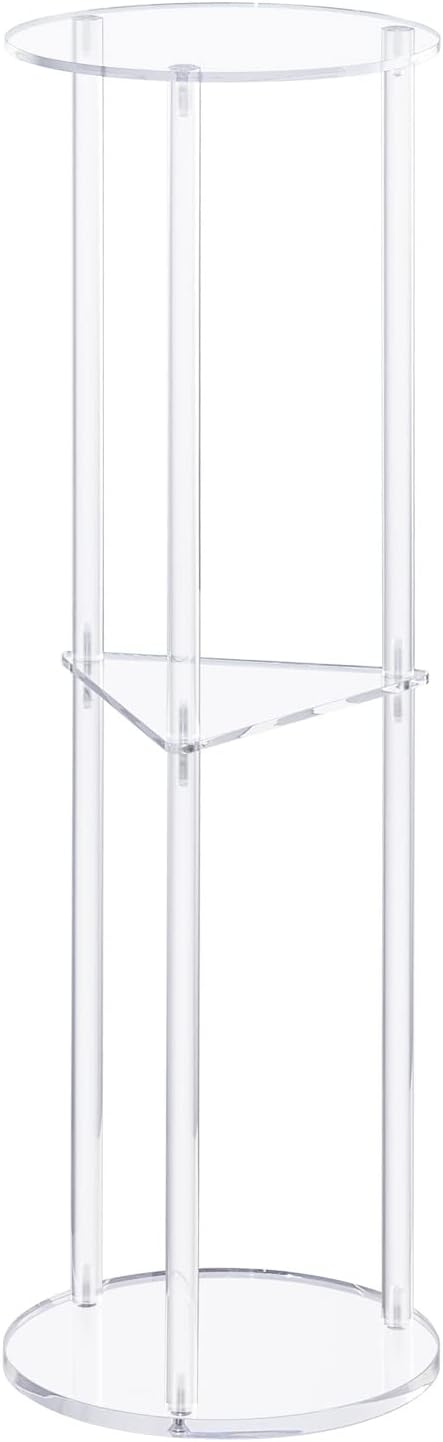 Modern 3-Tier Acrylic Drink Table - Space-Saving 8x8x26 Clear Design
