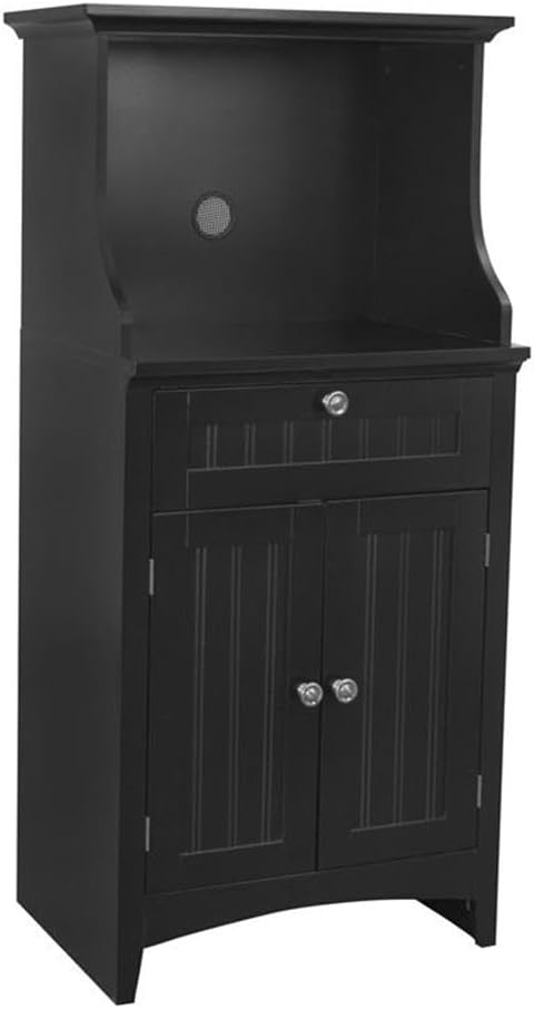 Space-Saving Microwave/Coffee Cabinet - Black