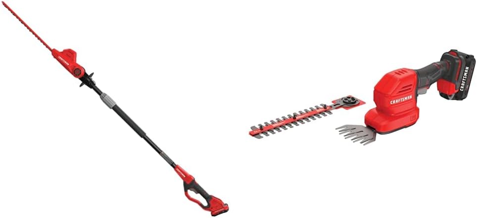 Craftsman V20 Cordless Pole Hedge Trimmer and Grass Trimmer Kit